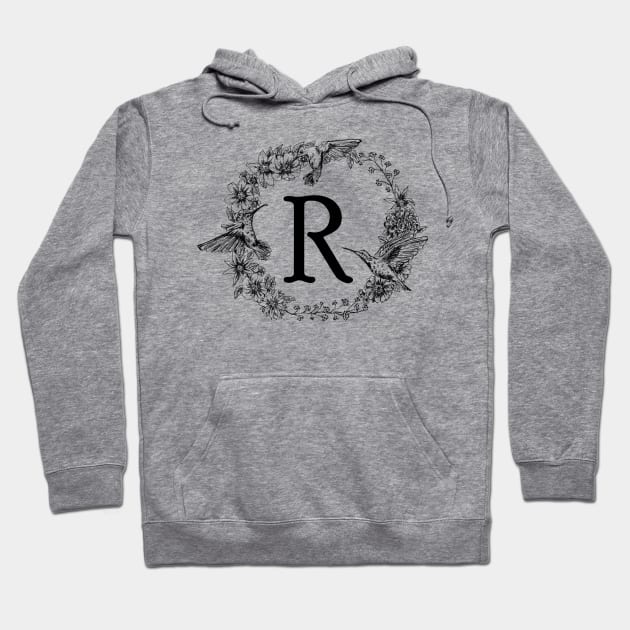 Monogram Frame Hummingbirds R Hoodie by rachelsfinelines